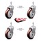Service Caster 5 Inch Maroon Polyurethane Wheel Swivel 3/8 Inch Threaded Stem Caster Set SCC SCC-TS20S514-PPUB-MRN-381615-4 - alternate 4